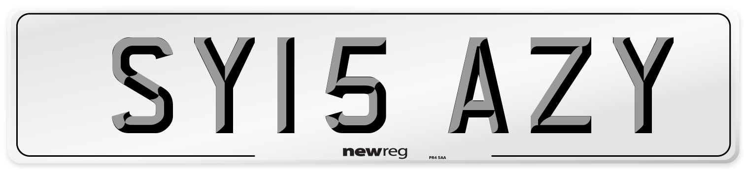 SY15 AZY Number Plate from New Reg